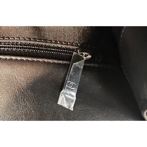 Auth CHANEL Quilted Calfskin 'Chain Around' Large Flap Handbag- Black - NEW - Picture 14 of 15